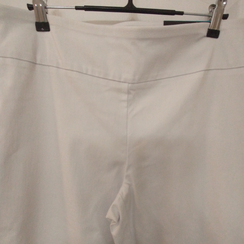 NWT Attyre Audrey Ankle  Slim Leg White Pants with Colorful Striped Hem - Picture 5 of 13